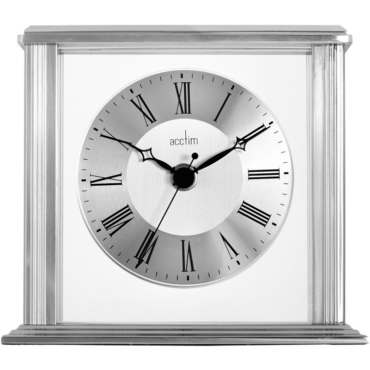 Acctim Analog Metal Quartz Tabletop Clock in Silver Wayfair.co.uk